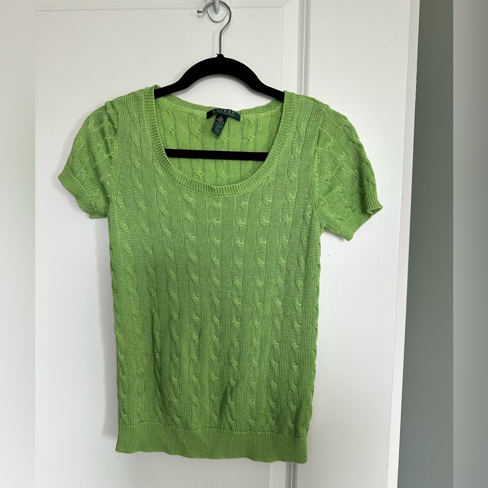 Short sleeve cable seeater by Lauren